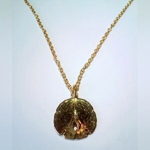 18" Gold Plated Sand Dollar Pendant Necklace